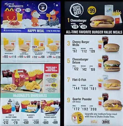 menu mcdo|McDonald's Menu Prices in Philippines May 2024.